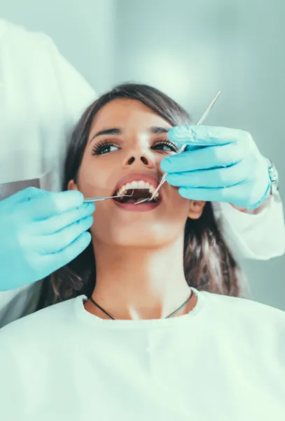 Female patient during dental checkup